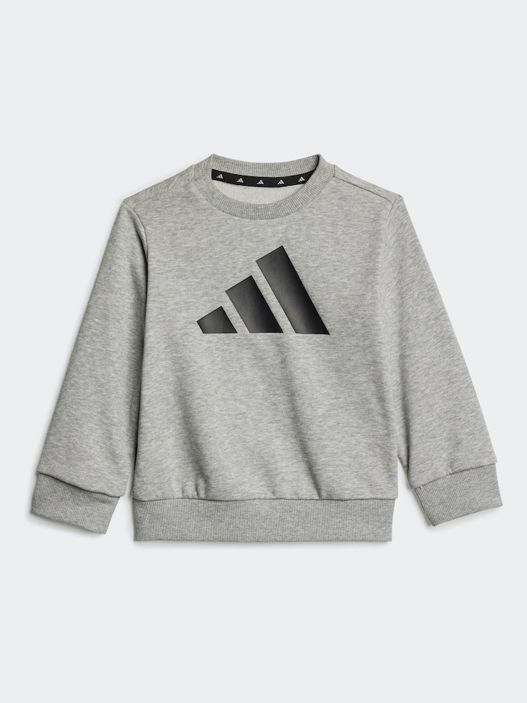adidas Grey Infant Essentials Sweatshirt and Joggers Set - Image 2 of 7