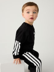 adidas Black Essentials Infant Sweatshirt and Joggers Set - Image 4 of 14