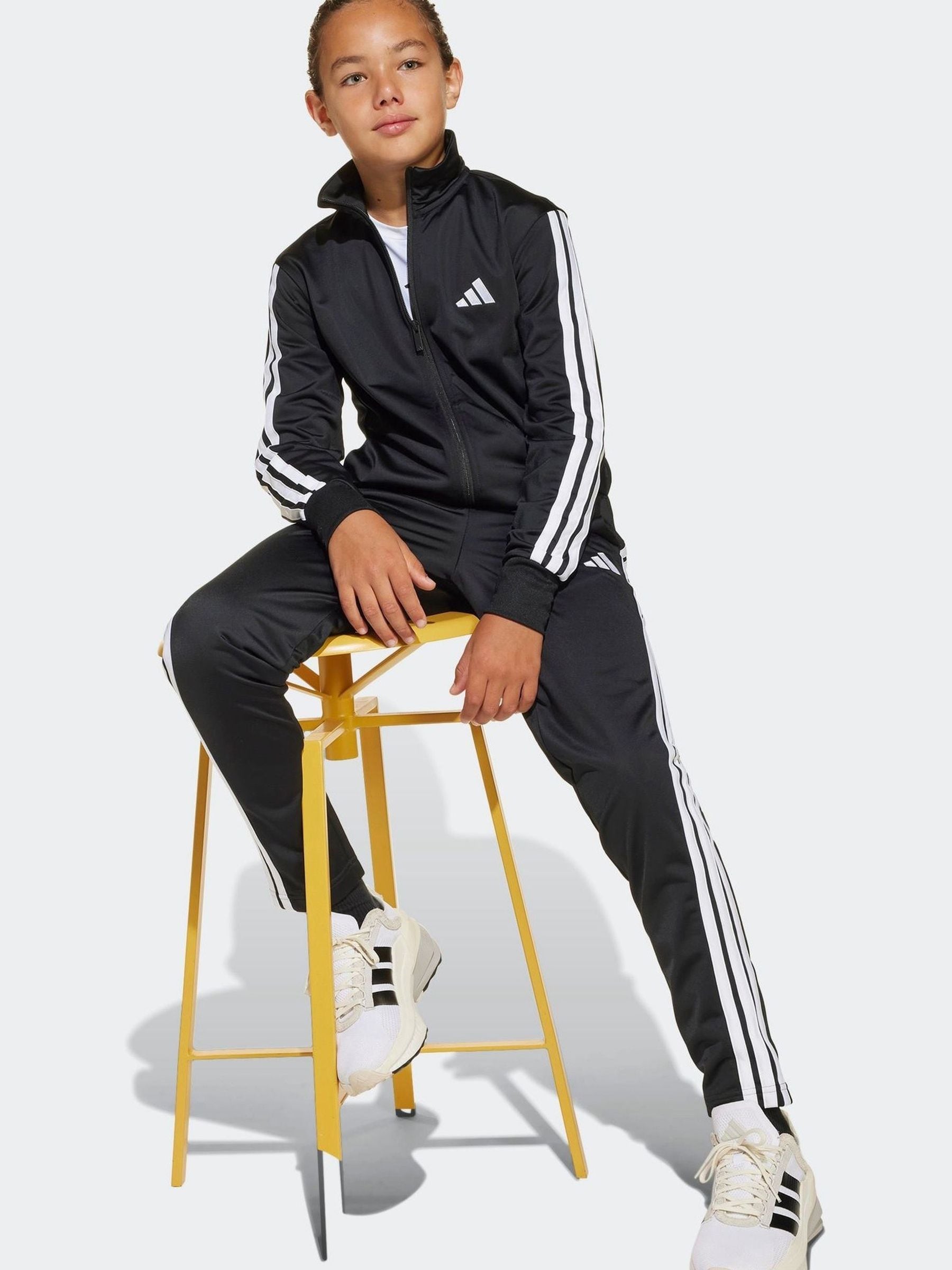 adidas Black Essentials Climacool Kids Tracksuit view 1