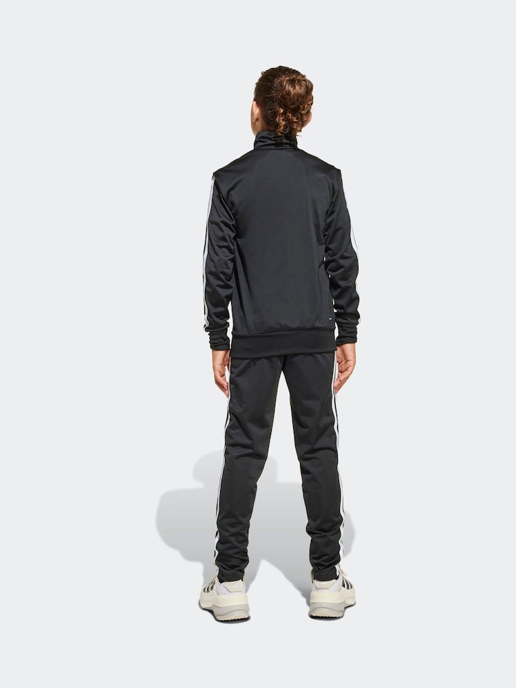 adidas Black 3 Stripe Tracksuit - Image 2 of 7