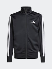 adidas Black 3 Stripe Tracksuit - Image 6 of 7