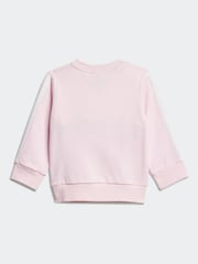 adidas Pink Infant Essentials Tiberio 3 Stripe Tracksuit - Image 3 of 7