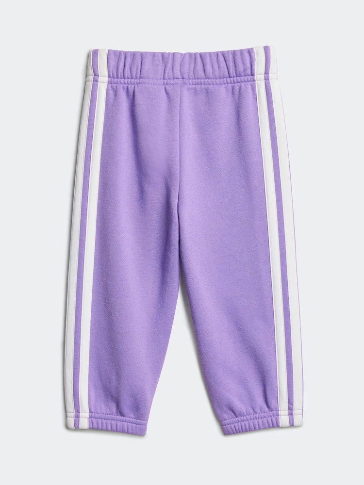 adidas Pink Infant Essentials Tiberio 3 Stripe Tracksuit - Image 4 of 7
