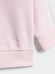 adidas Pink Infant Essentials Tiberio 3 Stripe Tracksuit - Image 7 of 7