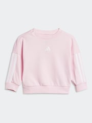 adidas Pink Essentials Infant 3 Stripe Tracksuit - Image 2 of 7