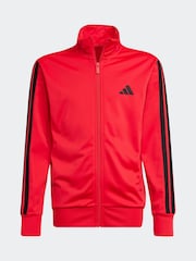 adidas Red 3 Stripe Tracksuit - Image 7 of 8