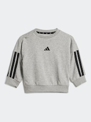 adidas Grey Essentials Infant 3 Stripe Tracksuit - Image 2 of 7