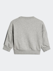 adidas Grey Essentials Infant 3 Stripe Tracksuit - Image 3 of 7