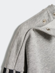 adidas Grey Essentials Infant 3 Stripe Tracksuit - Image 5 of 7