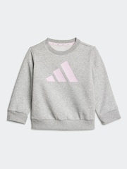 adidas Grey Essentials Logo Tracksuit - Image 2 of 7