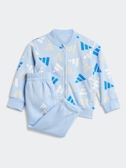 adidas Blue Essentials Infant Logo Celebration Fleece Tracksuit - Image 1 of 7