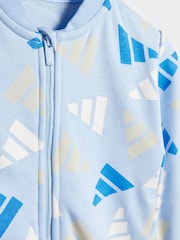 adidas Blue Essentials Infant Logo Celebration Fleece Tracksuit - Image 5 of 7