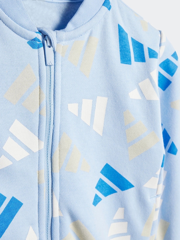adidas Blue Essentials Infant Logo Celebration Fleece Tracksuit - Image 5 of 7