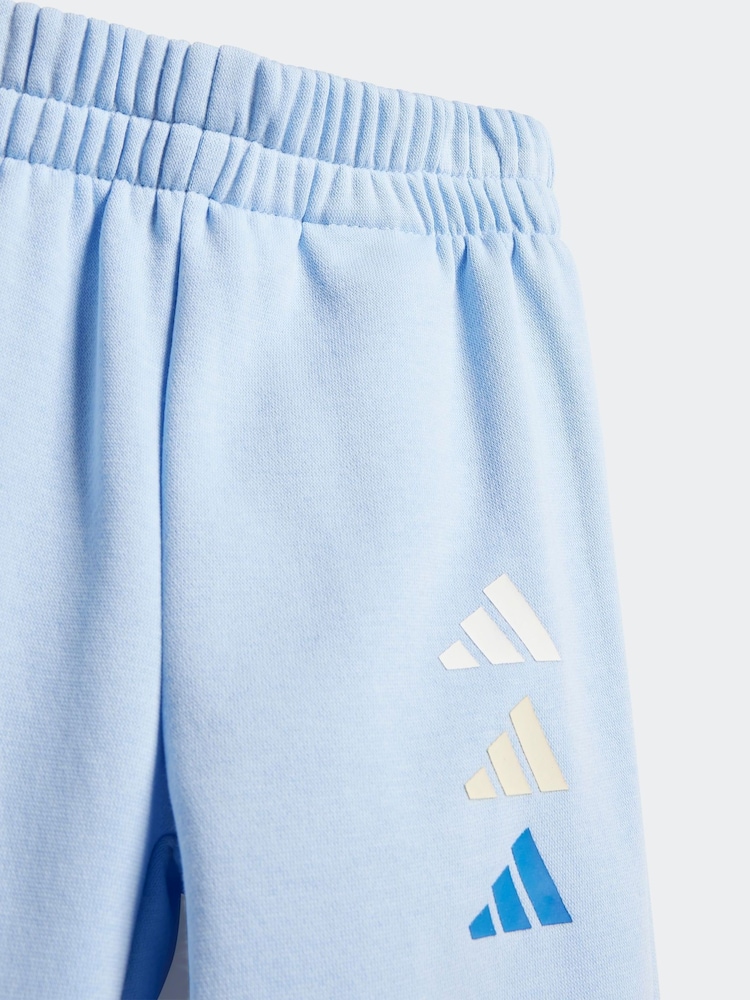 adidas Blue Essentials Infant Logo Celebration Fleece Tracksuit - Image 7 of 7