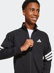 adidas Black Future Icons 3 Stripe Tracksuit - Image 4 of 5