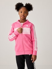 adidas Pink Essentials Tiberio 3 Stripe Tracksuit - Image 6 of 10