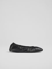 LK Bennett Black Folded Tayla Ballerina Flats - Image 1 of 4