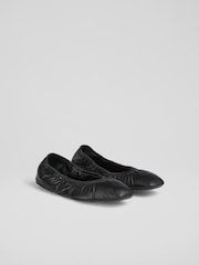 LK Bennett Black Folded Tayla Ballerina Flats - Image 2 of 4