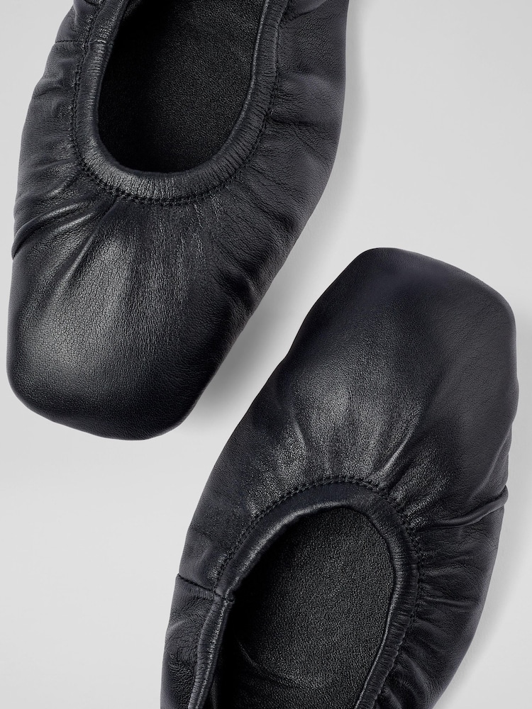 LK Bennett Black Folded Tayla Ballerina Flats - Image 4 of 4