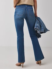 JD Williams Dark Blue High Waist Supersoft Bootcut Jeans - Image 3 of 5