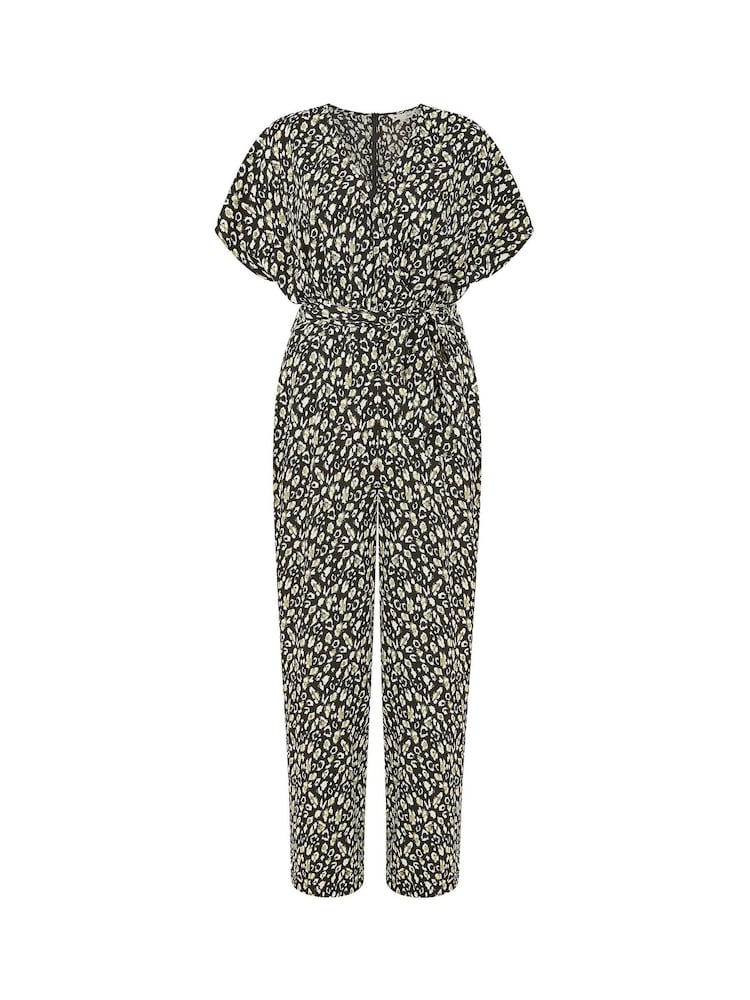 Yumi Black Animal Print Kimono Jumpsuit - Image 5 of 5