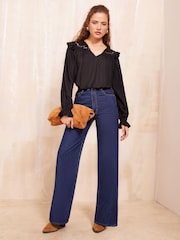 Friends Like These Black Long Sleeve Cutwork Lace Blouse - Image 3 of 4
