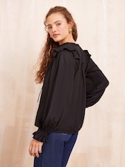 Friends Like These Black Long Sleeve Cutwork Lace Blouse - Image 4 of 4
