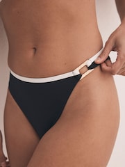Mint Velvet Italian Fabric Tipped Hardware Bikini Briefs - Image 2 of 5
