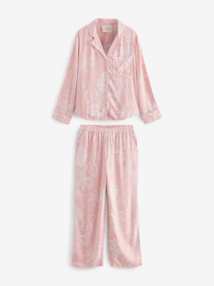 Laura Ashley Pink Josette Button Through Pyjamas Set - Image 5 of 9