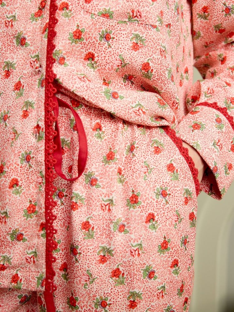 Pyjama Laura Ashley Ditsy Rose boutonné - Image 5 of 8