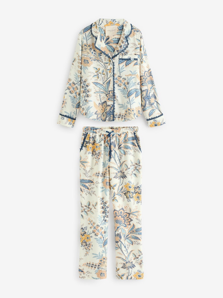 Laura Ashley Ecru Marlbrook Button Through Pyjamas - Image 6 of 8