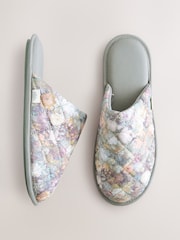 Laura Ashley Green Matild Quilted Mules - Image 3 of 6