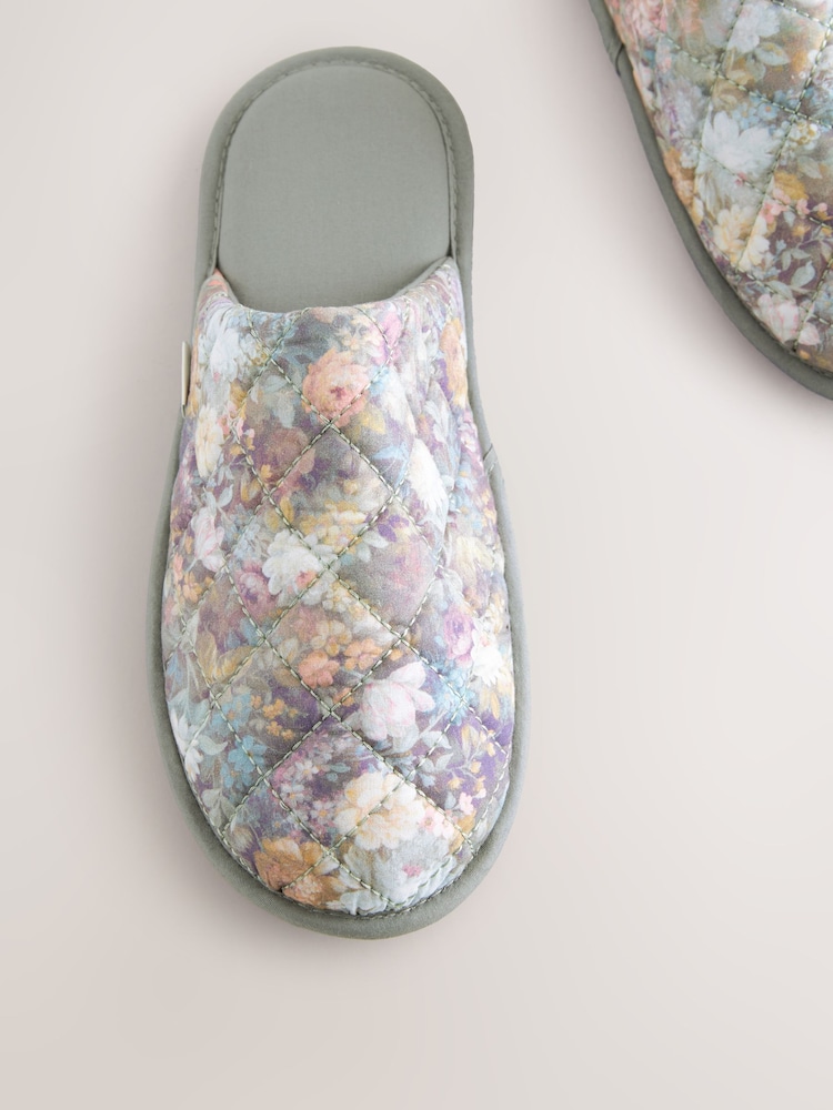 Laura Ashley Green Matild Quilted Mules - Image 5 of 6