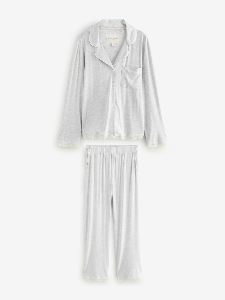 Gris - Laura Ashley Pyjama boutonné en modal - Image 6 of 10