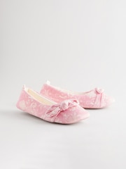 Laura Ashley Pink Josette Ballet Slippers - Image 3 of 7