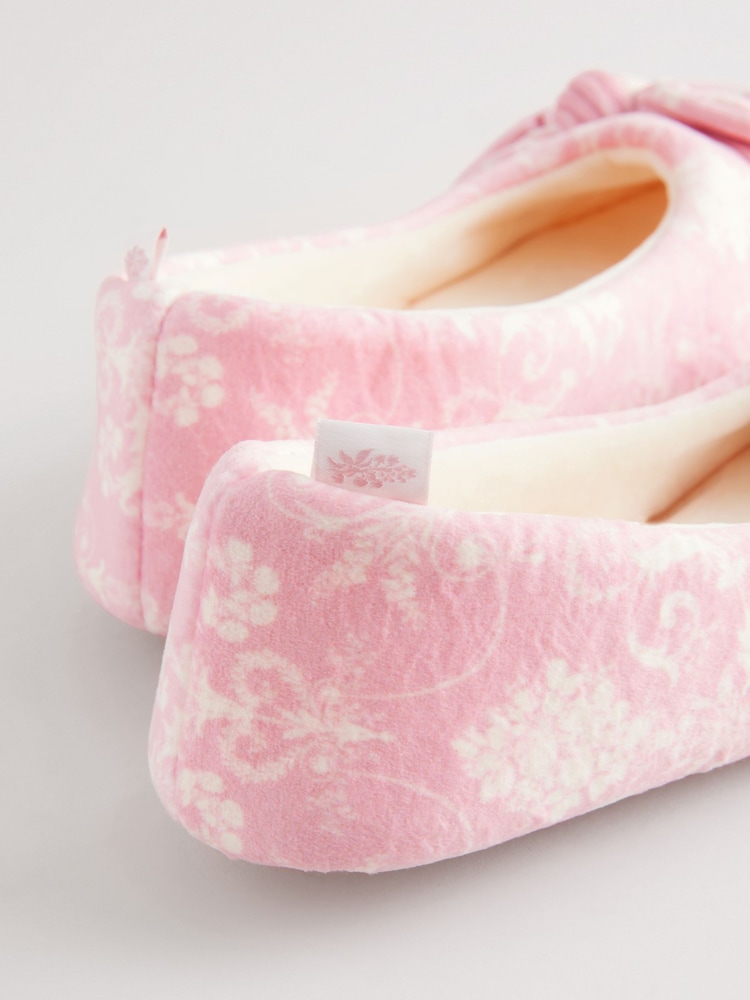 Laura Ashley Pink Josette Ballet Slippers - Image 6 of 7