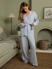 Laura Ashley Wrap Around Woven 100% Cotton Pyjamas - Image 1 of 5