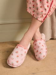 Laura Ashley Pink Ditsy Rose Mules - Image 1 of 8