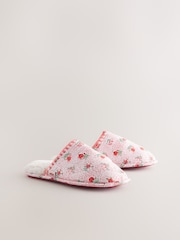 Laura Ashley Pink Ditsy Rose Mules - Image 3 of 8