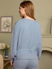 Bleu - Laura Ashley haut cache-cœur en maille - Image 3 of 6