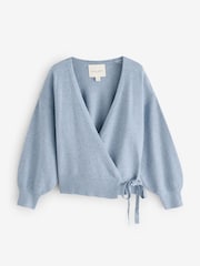 Bleu - Laura Ashley haut cache-cœur en maille - Image 6 of 6