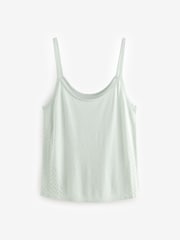 Laura Ashley Sage Silk Pointelle Lounge Vest Top - Image 6 of 9