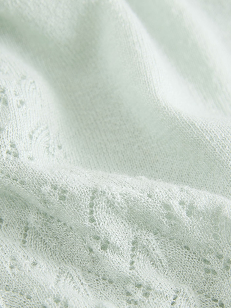 Laura Ashley Sage Silk Pointelle Lounge Vest Top - Image 7 of 9