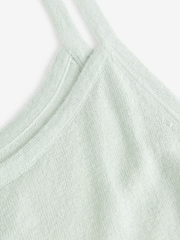 Laura Ashley Sage Silk Pointelle Lounge Vest Top - Image 8 of 9