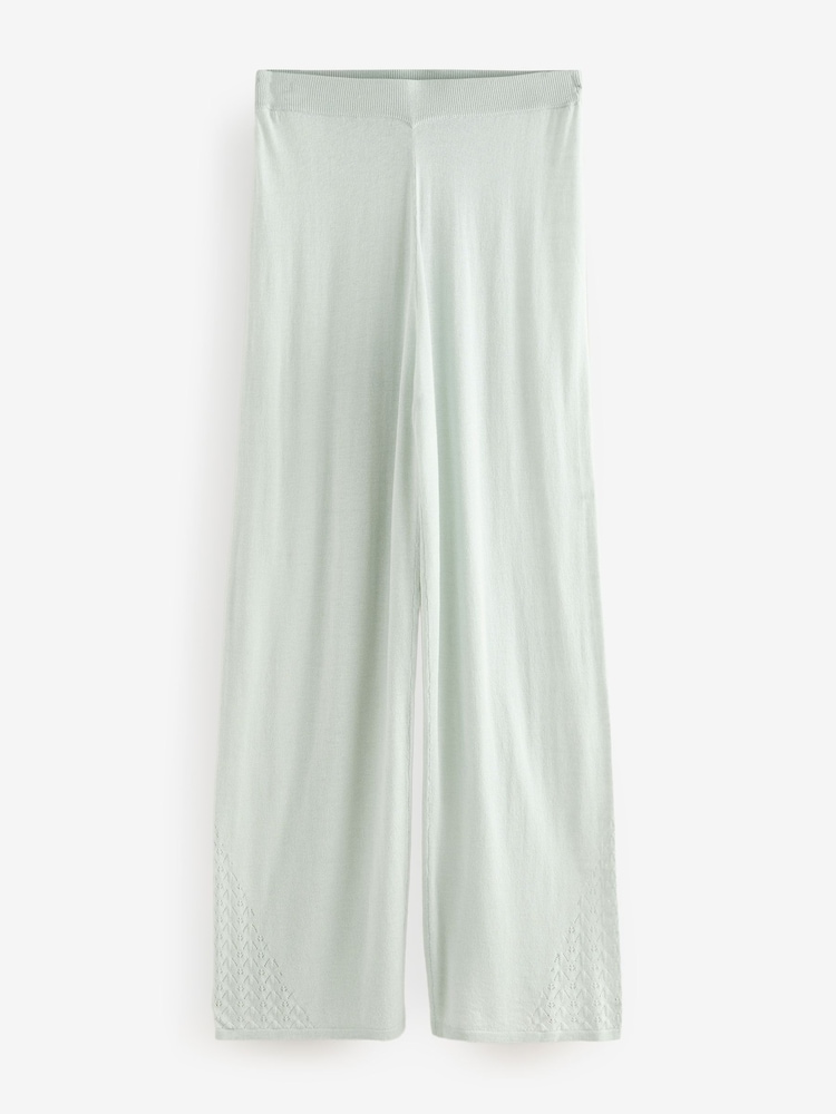 Laura Ashley Pointelle Wide Leg Lounge Trousers - Image 6 of 9