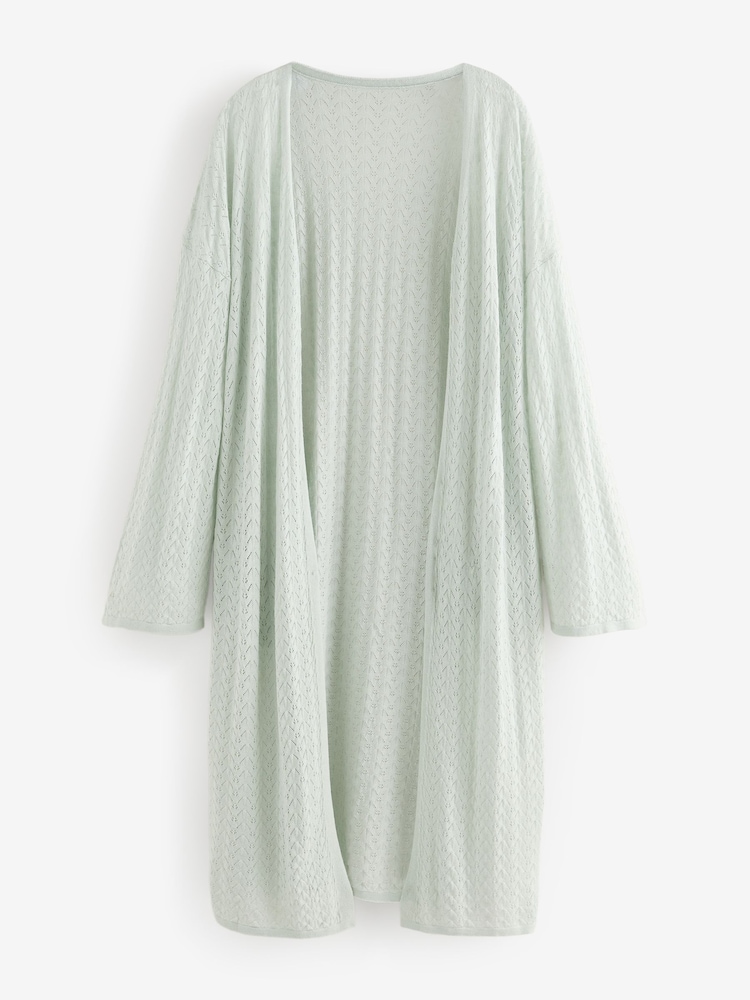 Cardigan long Laura Ashley en soie pointelle - Image 5 of 7
