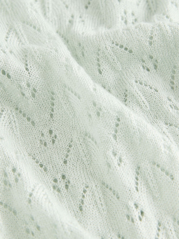 Cardigan long Laura Ashley en soie pointelle - Image 6 of 7