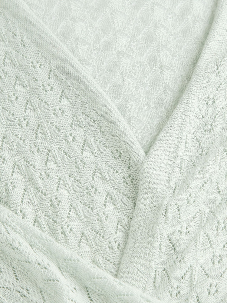 Cardigan long Laura Ashley en soie pointelle - Image 7 of 7