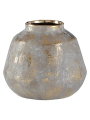 Interiors by Premier Gold and Grey Orvena Small Ceramic Vase - Image 4 of 4