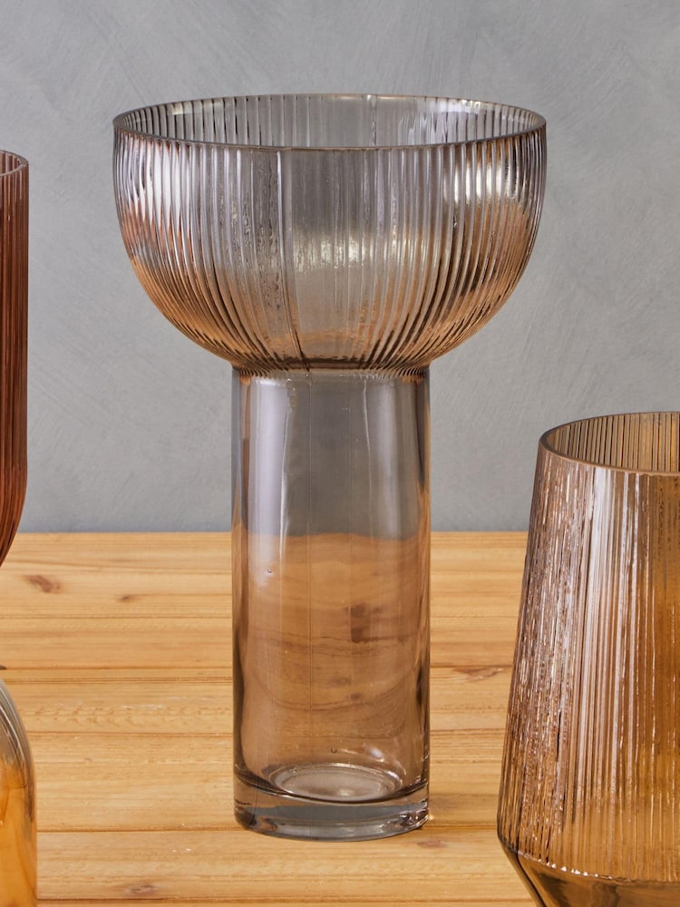 Fifty Five South Grey Esma Large Glass Vase - Image 2 of 4 Fifty Five South Grey Esma Large Glass Vase - Image 2 of 4